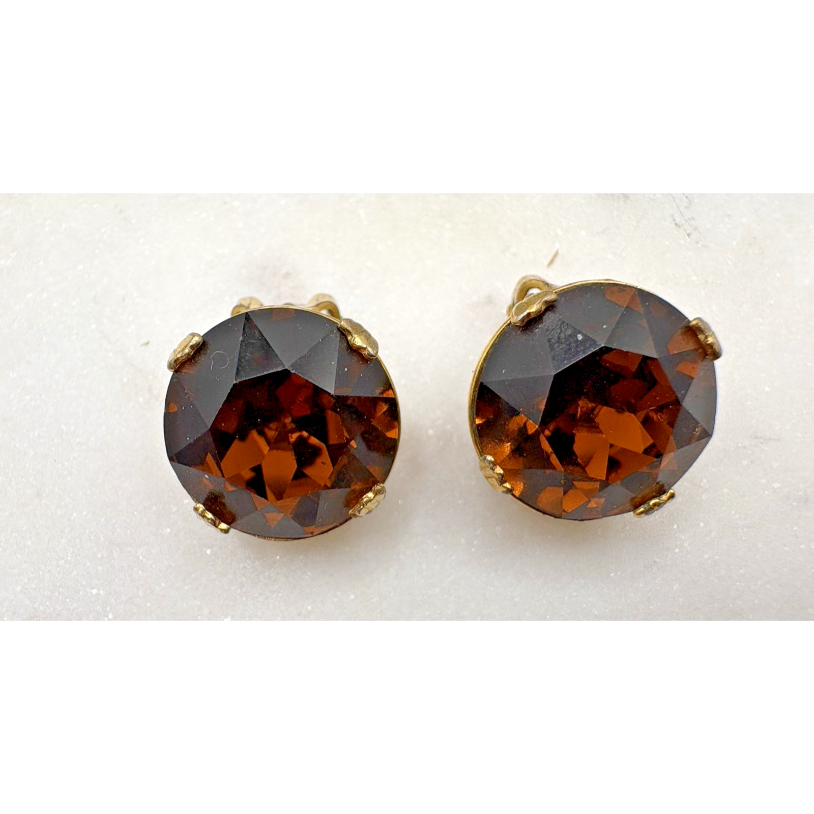 Weiss Vintage 1950 Dazzling Topaz Rhinestone Clip Earrings 32$